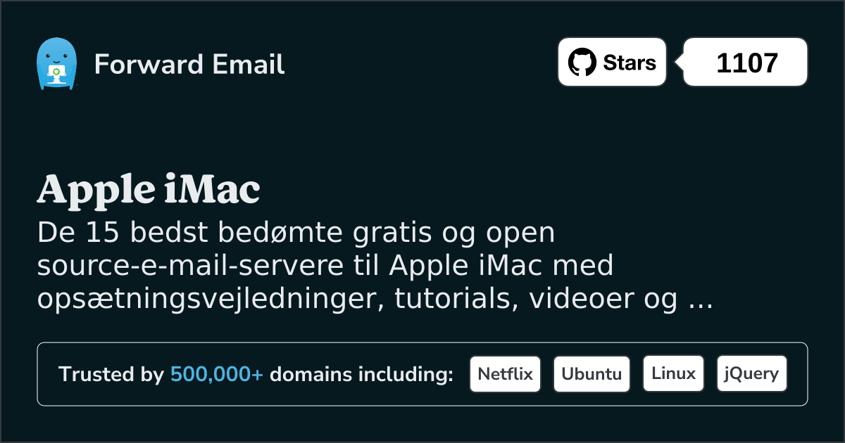 15 topbedømte Open Source-e-mail-servere til Apple iMac i 2025