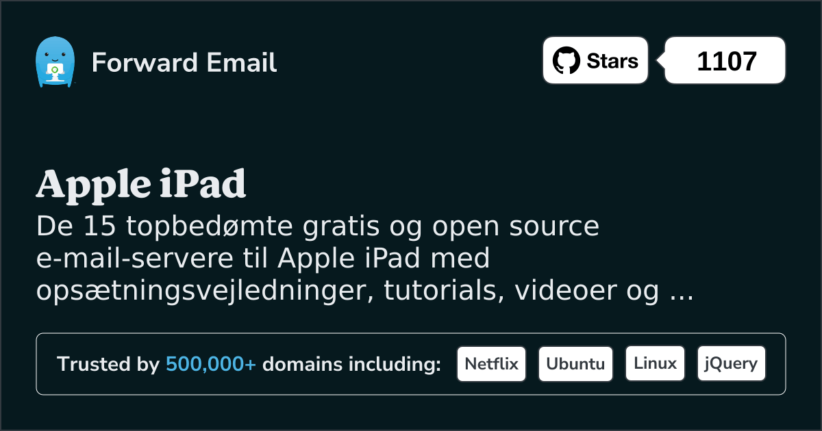 15 Top-bedømte Open Source e-mail-servere til Apple iPad i 2025