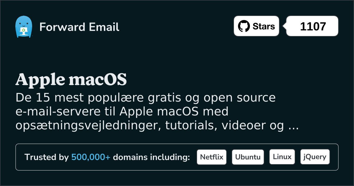 15 mest populære open source-e-mail-servere til Apple macOS i 2025