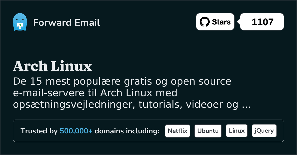 15 mest populære open source e-mail-servere til Arch Linux i 2025