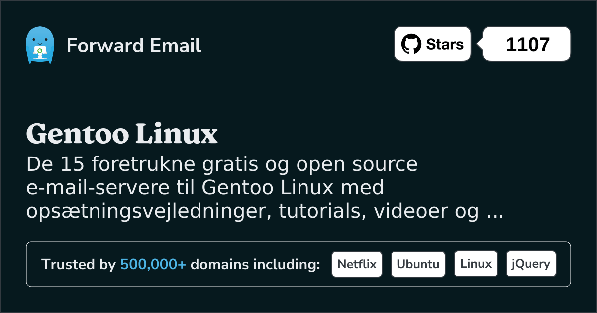 15 foretrukne Open Source e-mail-servere til Gentoo Linux i 2025