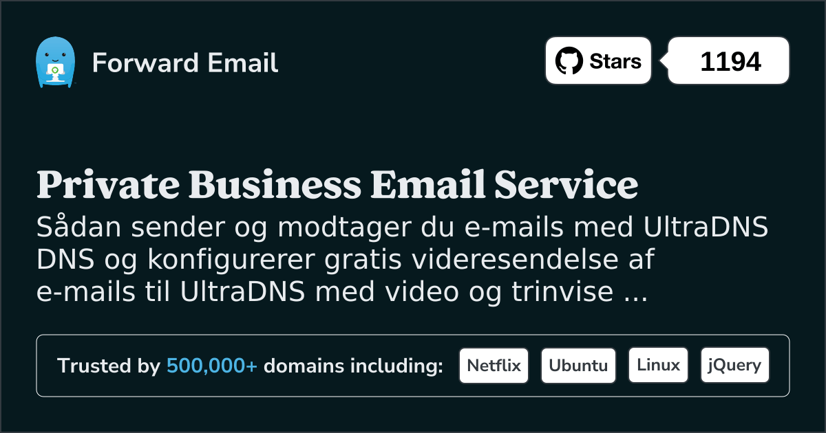 Sådan konfigurerer du e-mail med UltraDNS