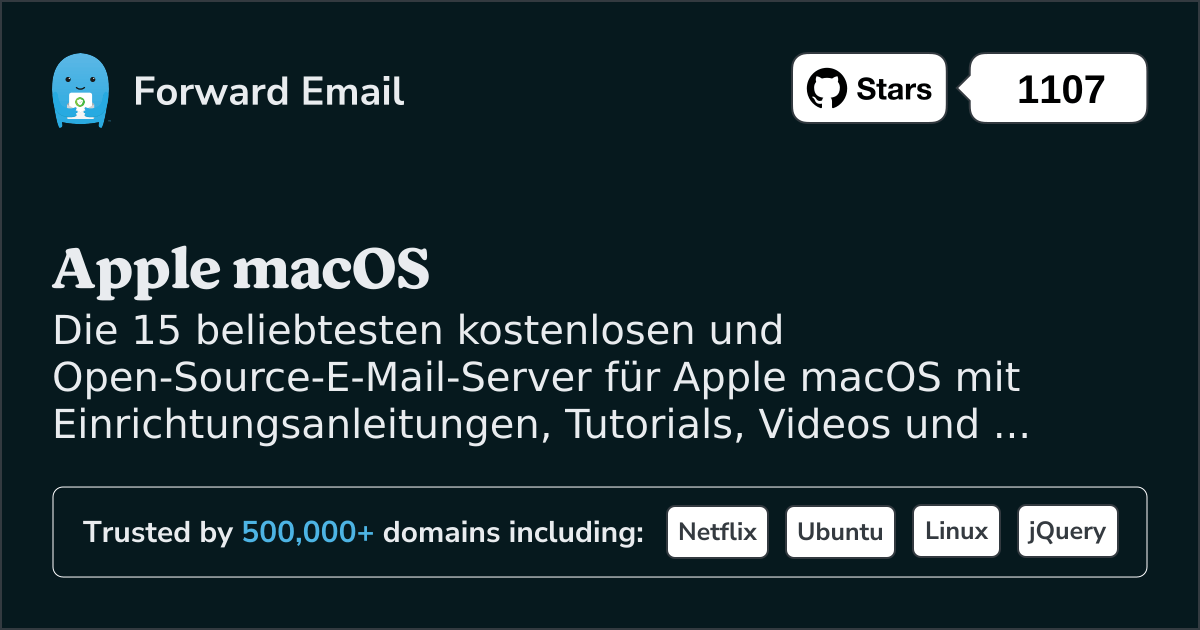 Die 15 beliebtesten Open-Source-E-Mail-Server für Apple macOS im 2025