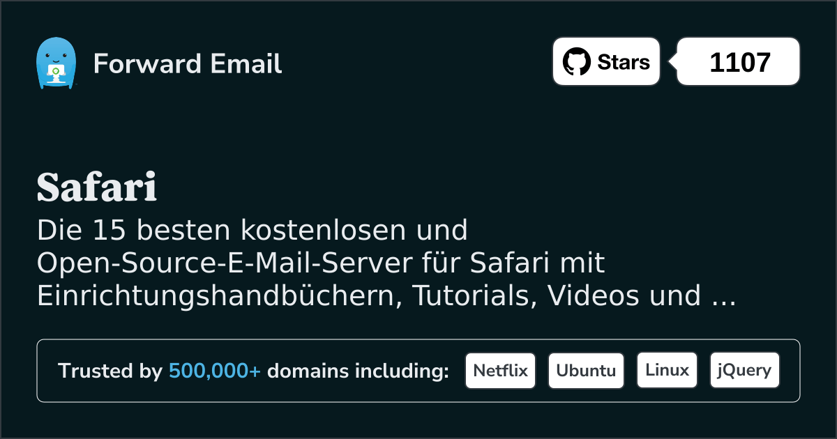 Die 15 besten Open-Source-E-Mail-Server für Safari im 2025
