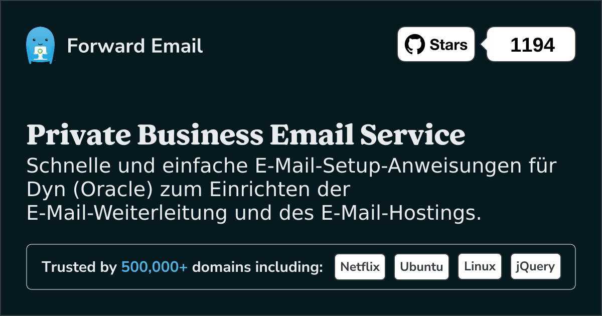 So richten Sie E-Mail mit Dyn (Oracle) ein