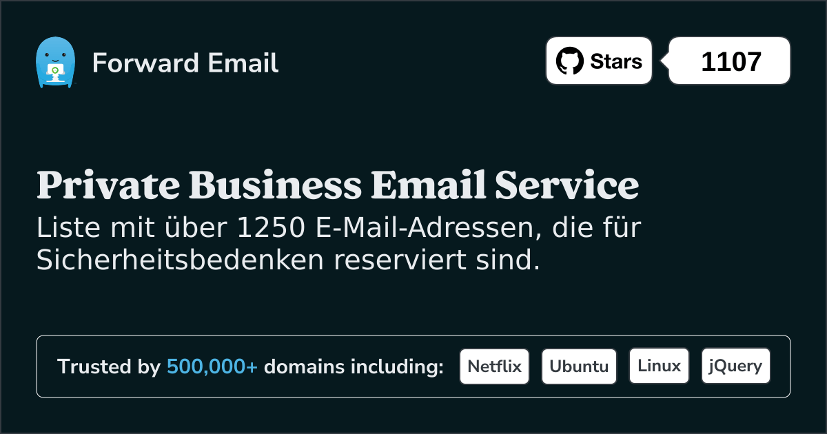 Reservierte E-Mail-Adressen für Administratoren