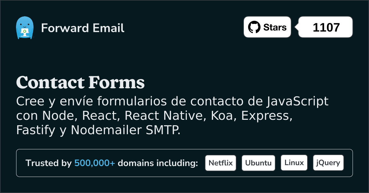 Formularios de contacto de JavaScript Node.js