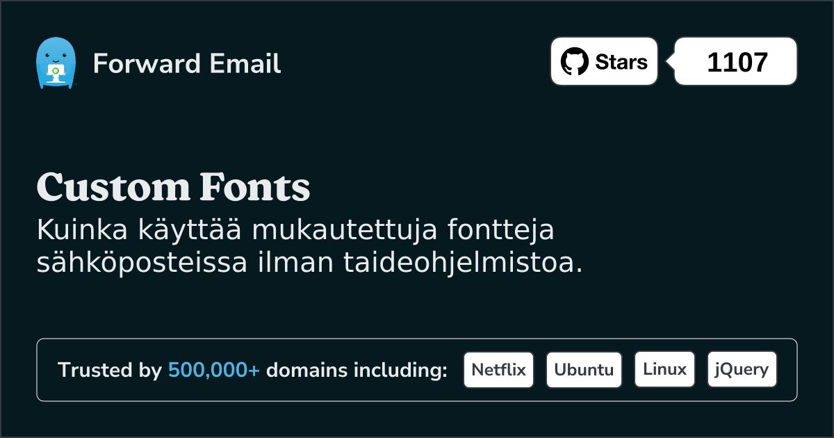 Mukautetut fontit sähköposteissa