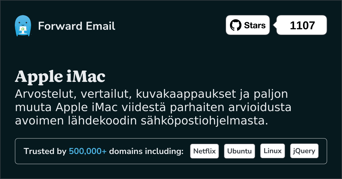 5 parhaiten arvioitua avoimen lähdekoodin sähköpostiohjelmaa Apple iMac vuonna 2025