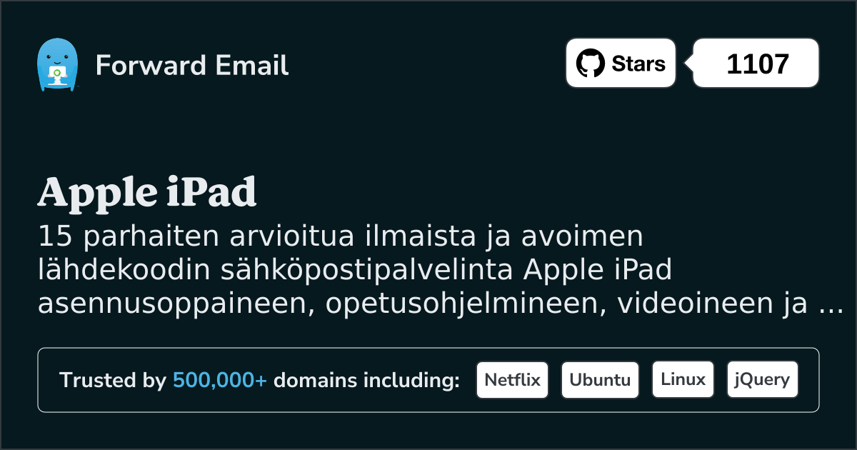 15 parhaiten arvioitua avoimen lähdekoodin sähköpostipalvelinta Apple iPad vuonna 2025