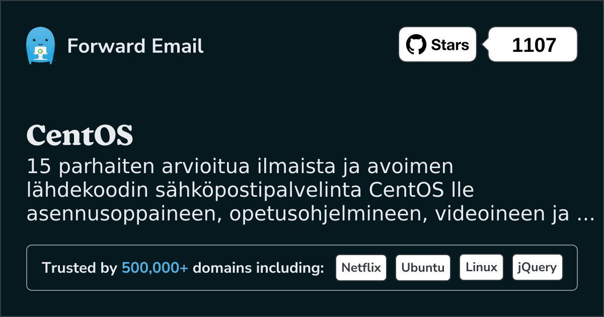 15 parhaiten arvioitua avoimen lähdekoodin sähköpostipalvelinta CentOS lle vuonna 2025