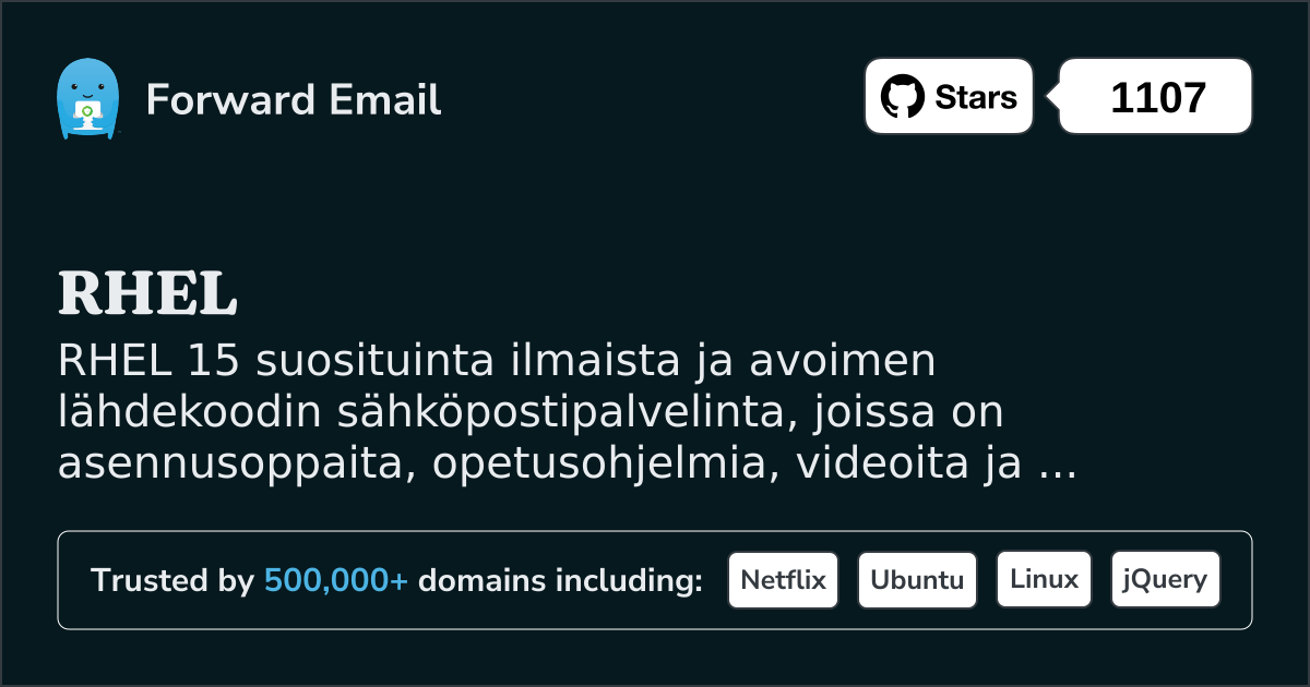 15 suosituinta avoimen lähdekoodin sähköpostipalvelinta RHEL vuonna 2025