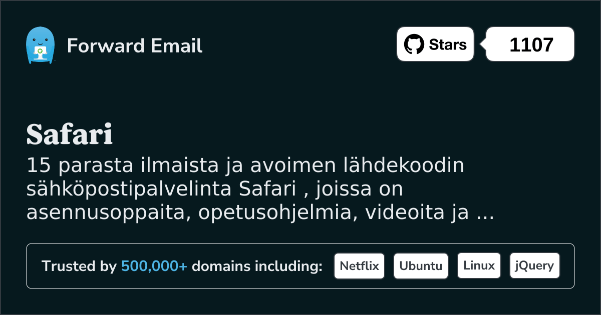 15 suosituinta avoimen lähdekoodin sähköpostipalvelinta Safari vuonna 2025