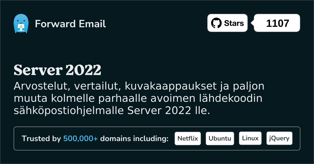 3 suosituinta avoimen lähdekoodin sähköpostiohjelmaa Server 2022 lle vuonna 2025