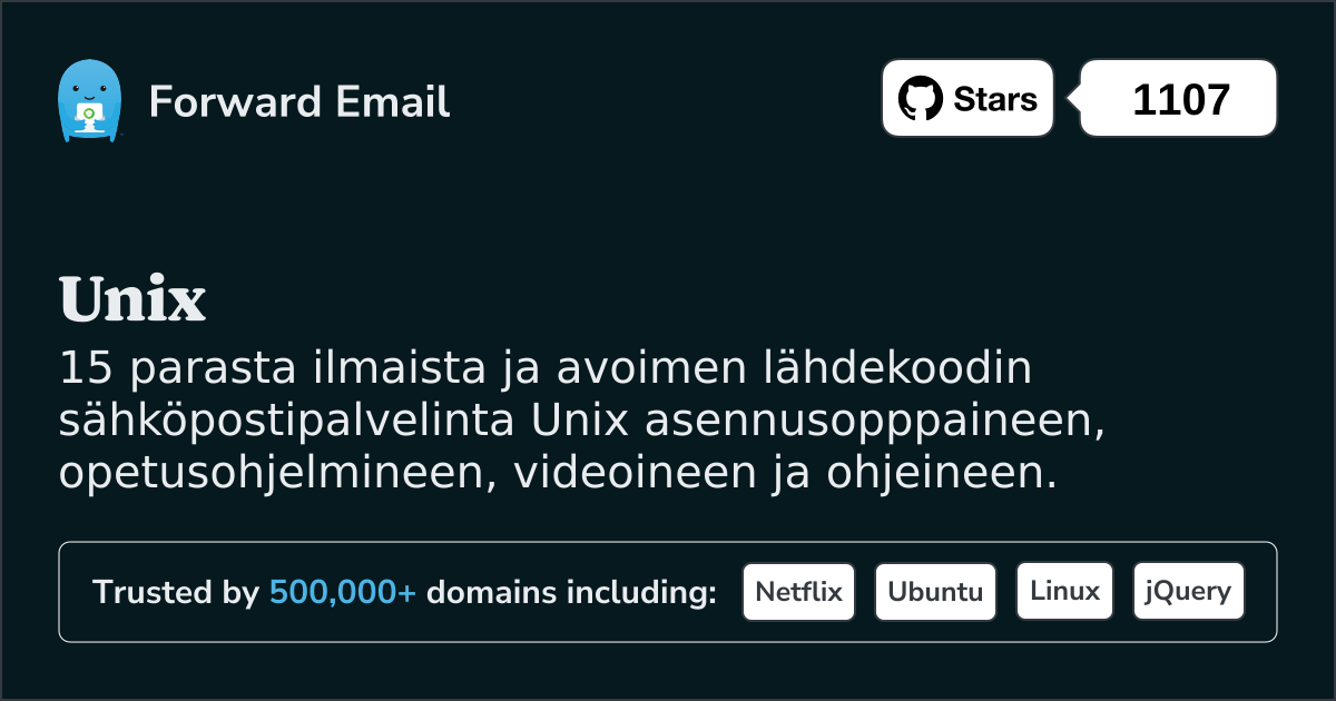 15 suosituinta avoimen lähdekoodin sähköpostipalvelinta Unix vuonna 2025