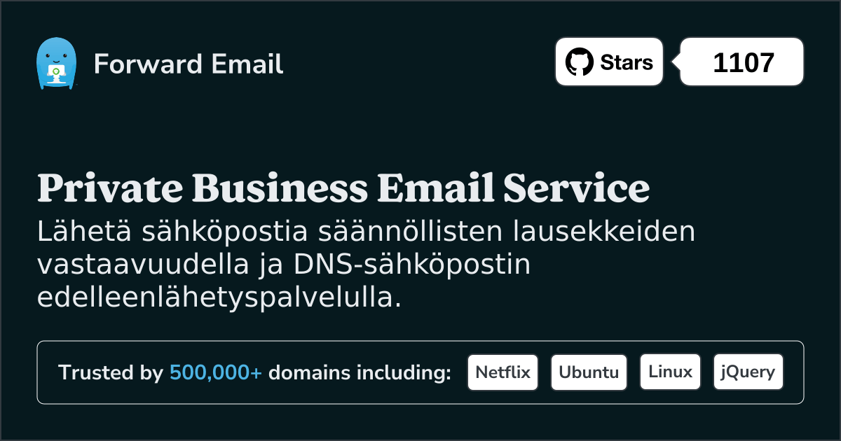 Sähköpostin edelleenlähetyksen säännöllinen lauseke mukautetuille verkkotunnuksille