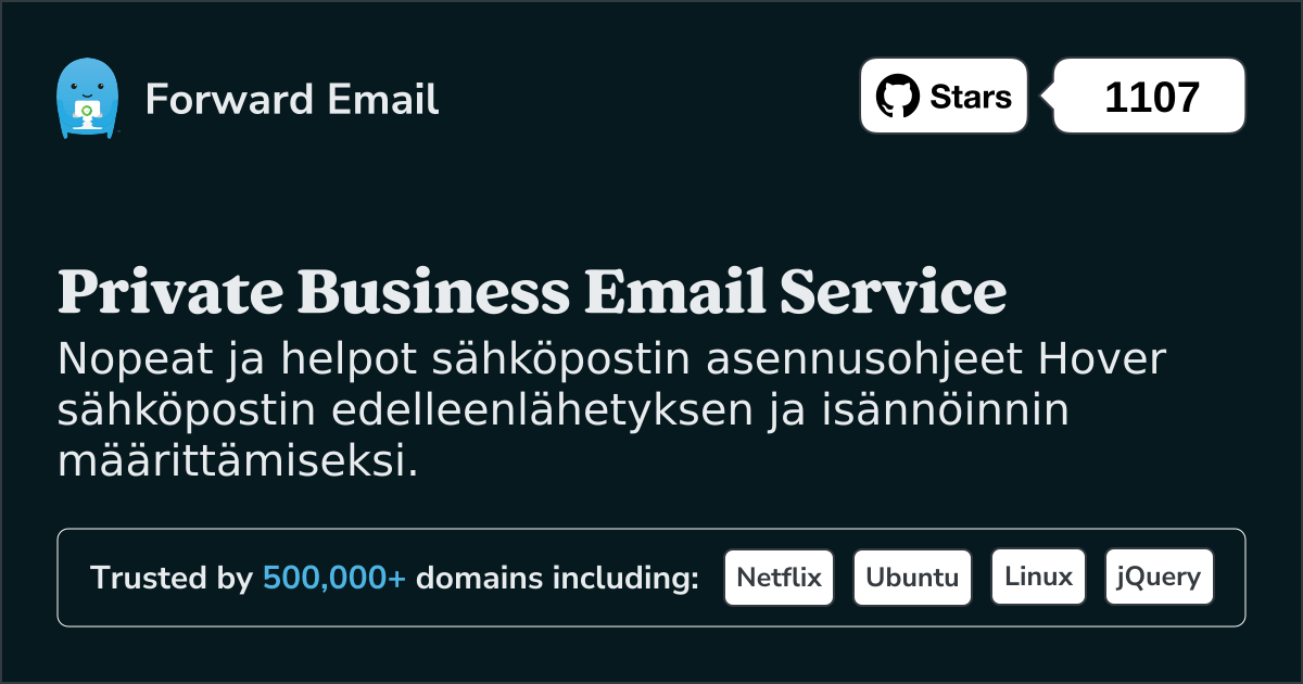Sähköpostin määrittäminen Hover :lla