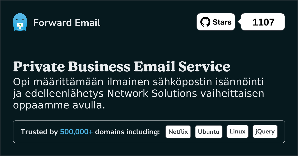 Sähköpostin määrittäminen Network Solutions :lla