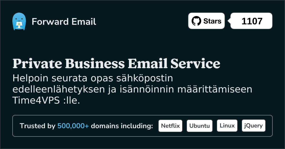 Sähköpostin määrittäminen Time4VPS :lla