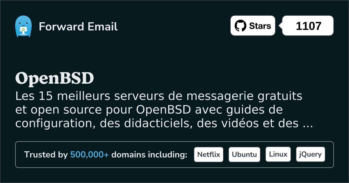 15 meilleurs serveurs de messagerie Open Source pour OpenBSD en 2025