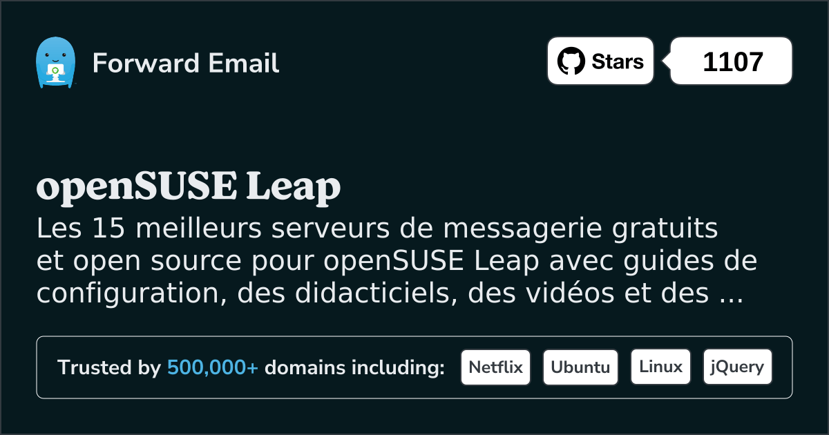15 meilleurs serveurs de messagerie Open Source pour openSUSE Leap en 2025