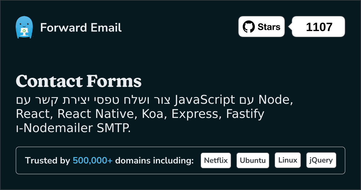 טפסי יצירת קשר של JavaScript Node.js