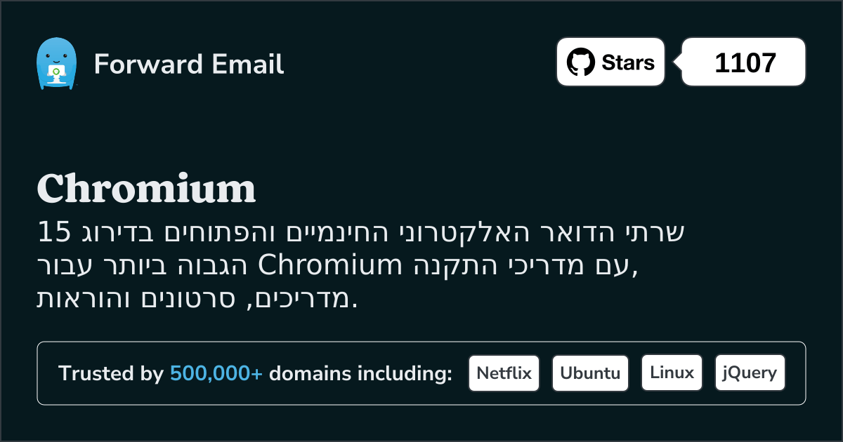 15 שרתי דוא"ל בקוד פתוח עם הדירוג הגבוה ביותר עבור Chromium בשנת 2025