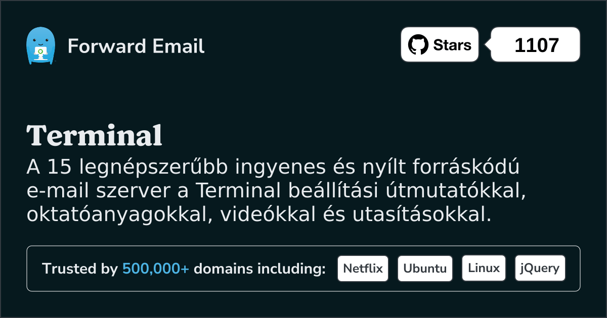 A 15 legnépszerűbb nyílt forráskódú e-mail szerver Terminal 2025 ben