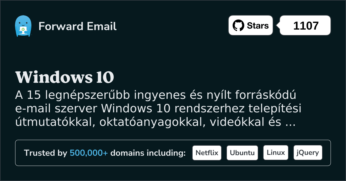 15 legnépszerűbb nyílt forráskódú e-mail kiszolgáló Windows 10 rendszerhez 2025 ben