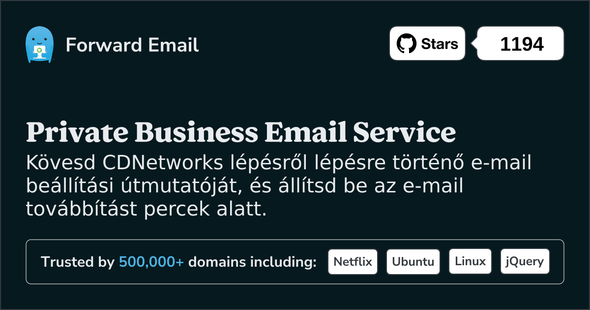 Az e-mail beállítása CDNetworks segítségével