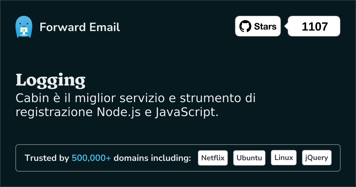 Servizio di registrazione Node.js