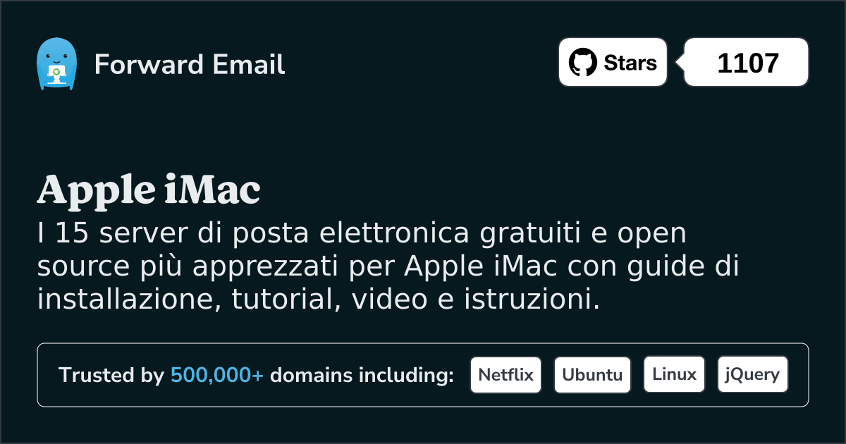 I 15 migliori server di posta elettronica open source per Apple iMac nel 2025