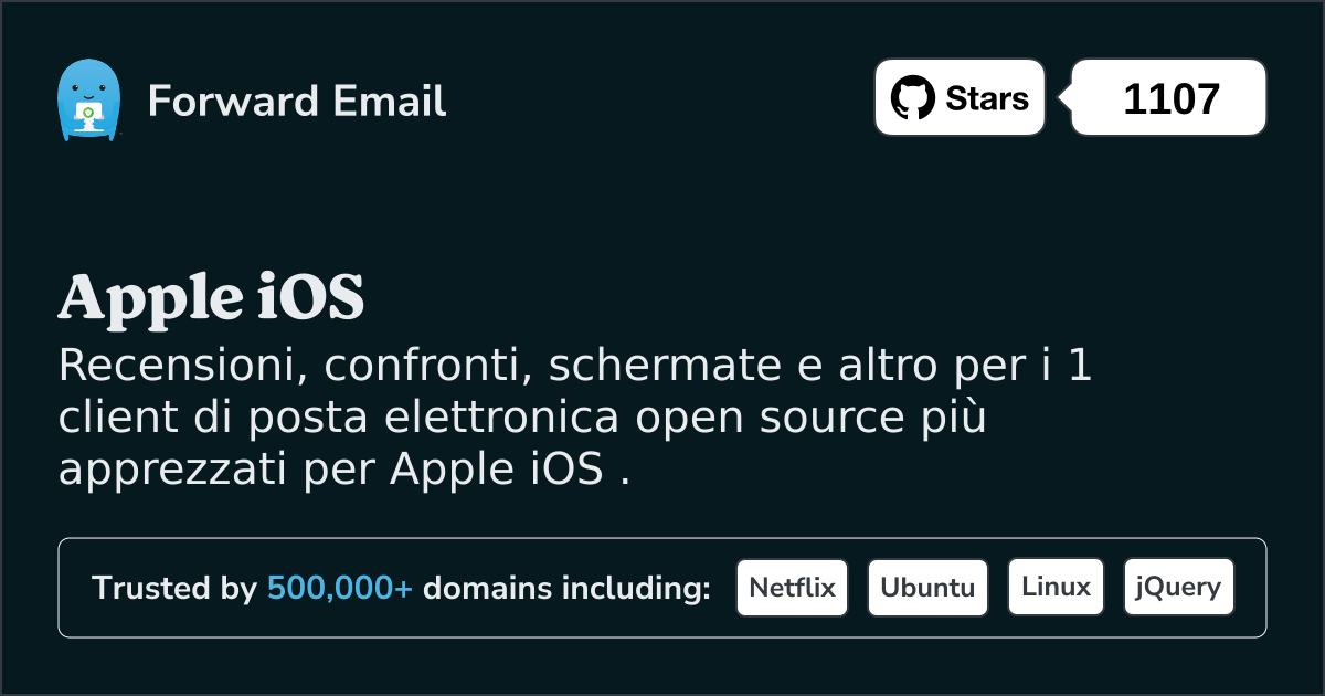 1 client di posta elettronica open source più votati per Apple iOS nel 2025