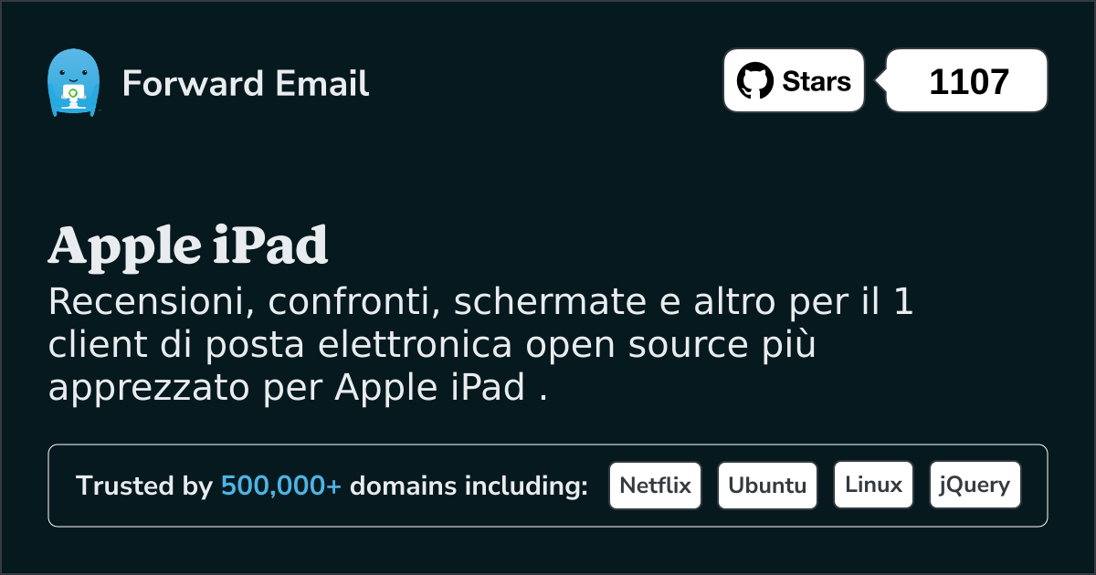 1 client di posta elettronica open source più votati per Apple iPad nel 2025