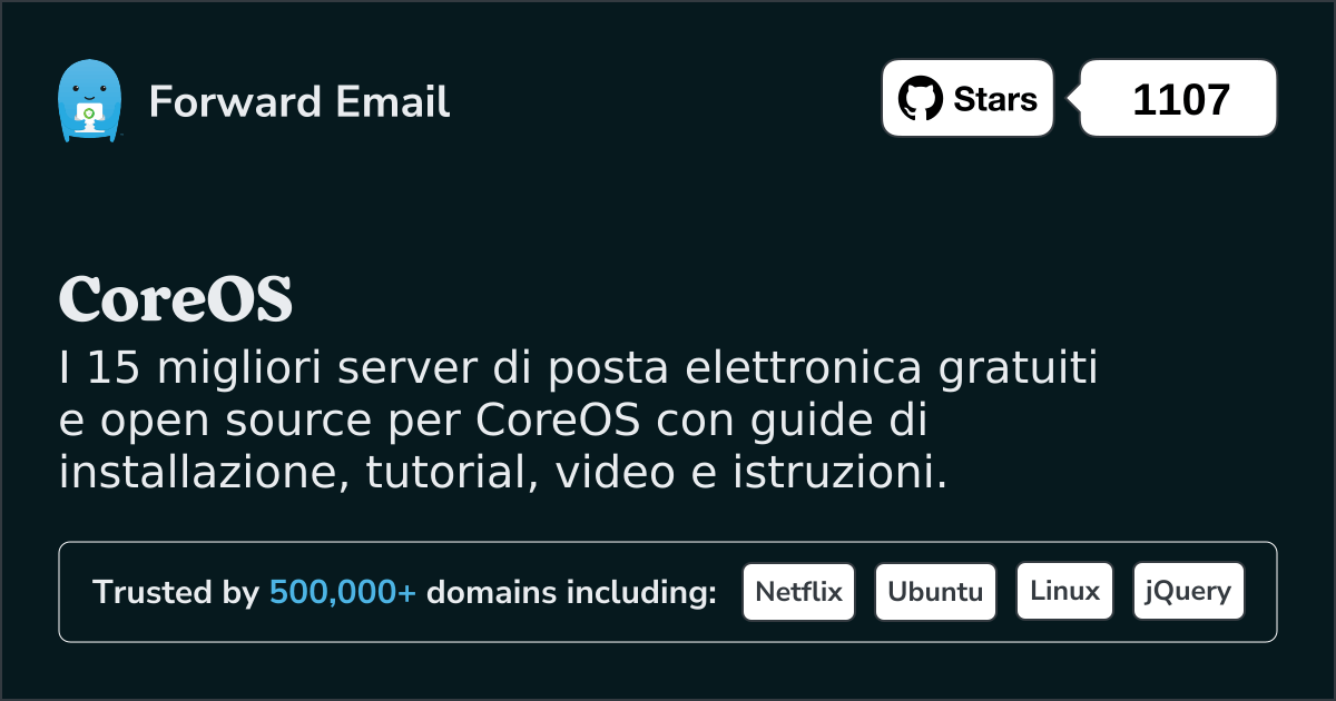 I 15 migliori server di posta elettronica open source per CoreOS nel 2025