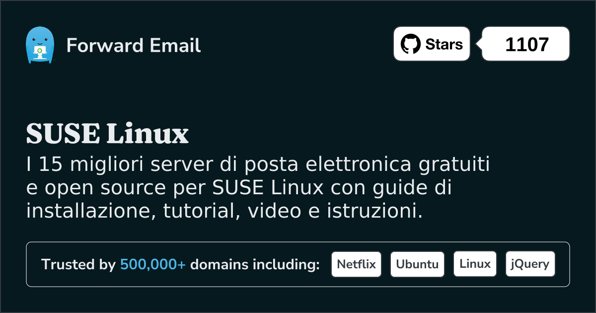 I 15 migliori server di posta elettronica open source per SUSE Linux nel 2025