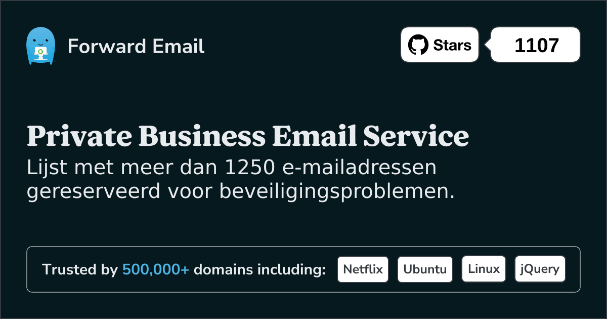 Gereserveerde e-mailadressen voor beheerders