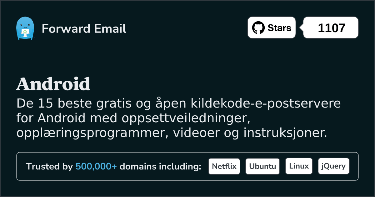 15 beste åpen kildekode-e-postservere for Android i 2025