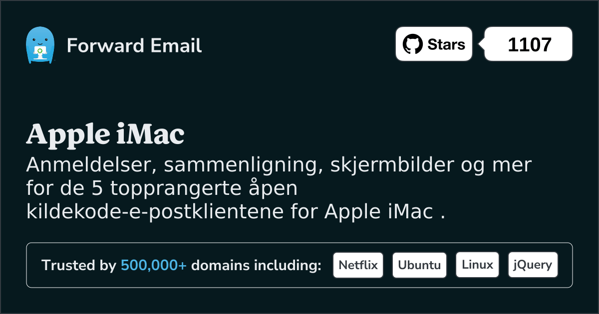 5 topprangerte åpen kildekode-e-postklienter for Apple iMac i 2025