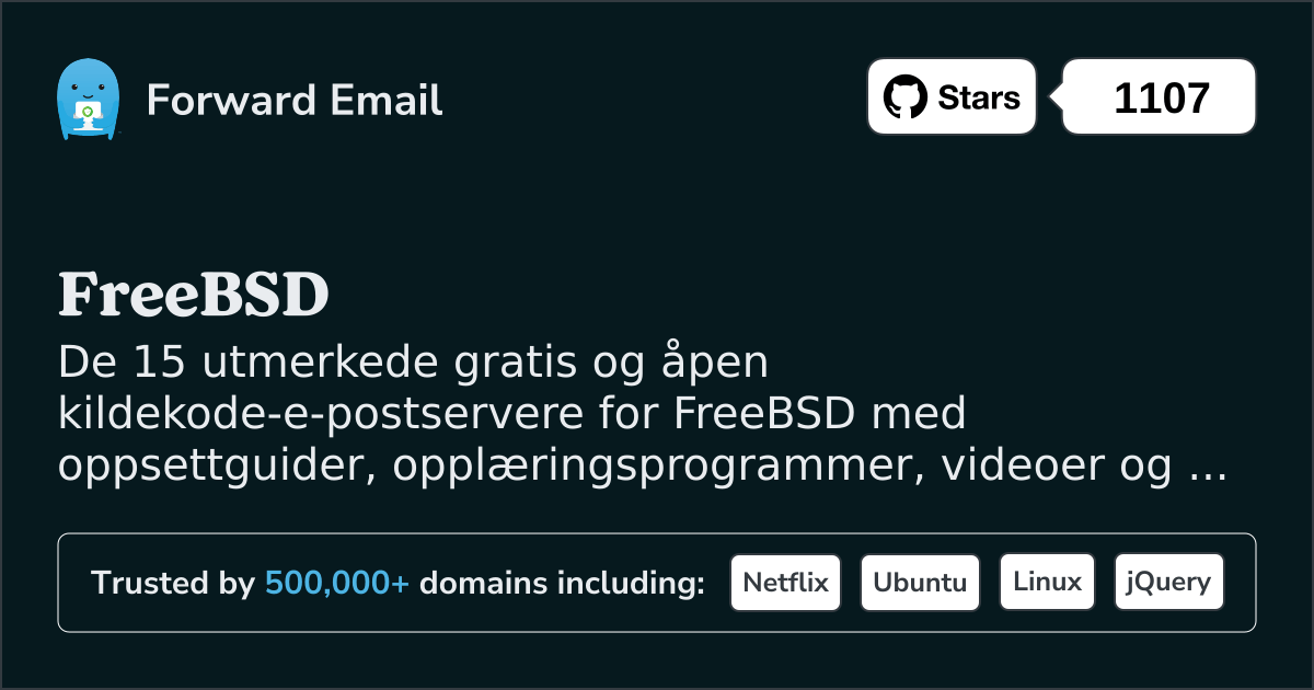 15 utmerkede åpen kildekode-e-postservere for FreeBSD i 2025