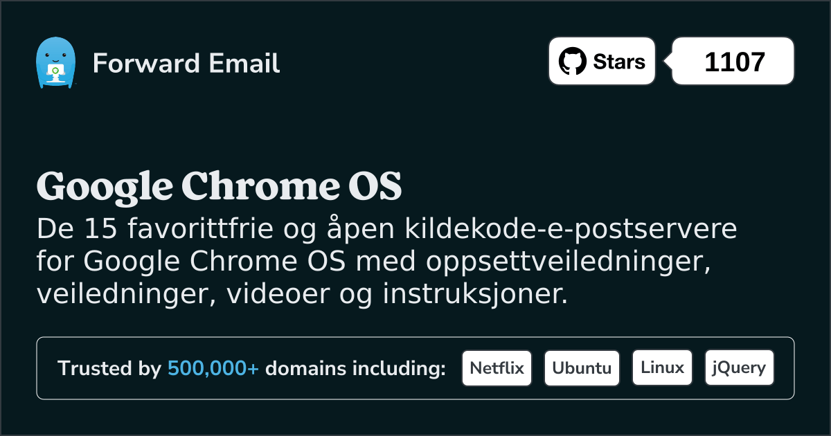 15 favoritter for åpen kildekode-e-postservere for Google Chrome OS i 2025