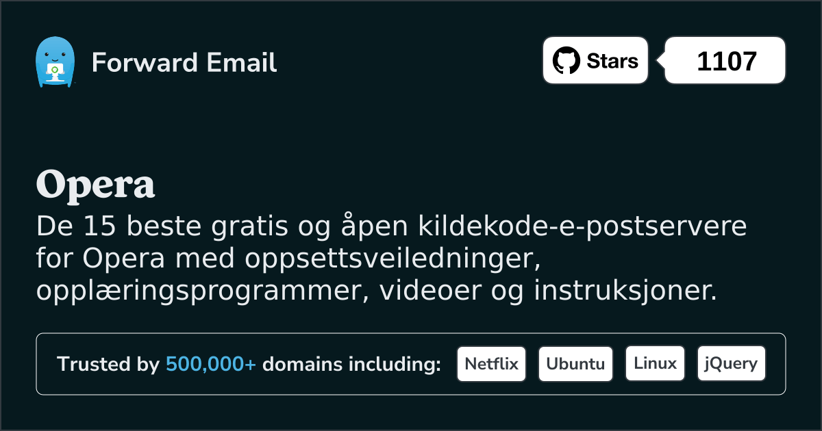 15 beste åpen kildekode-e-postservere for Opera i 2025