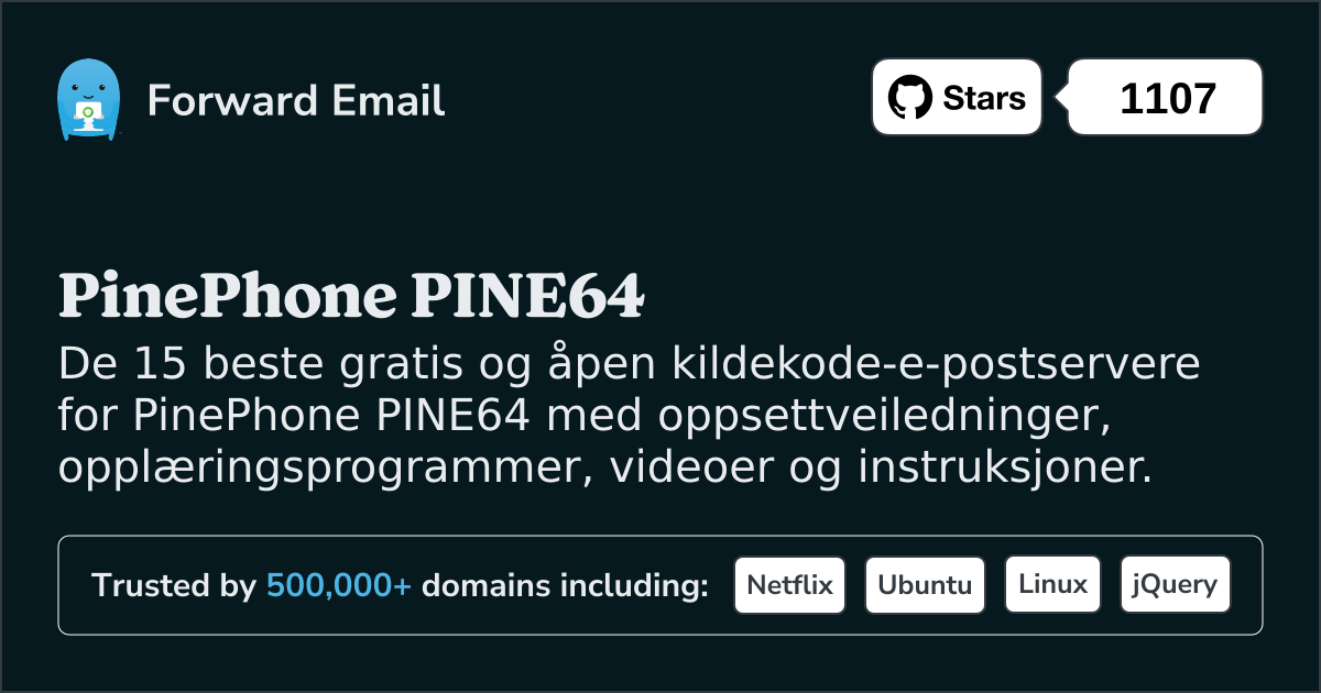 15 beste åpen kildekode-e-postservere for PinePhone PINE64 i 2025