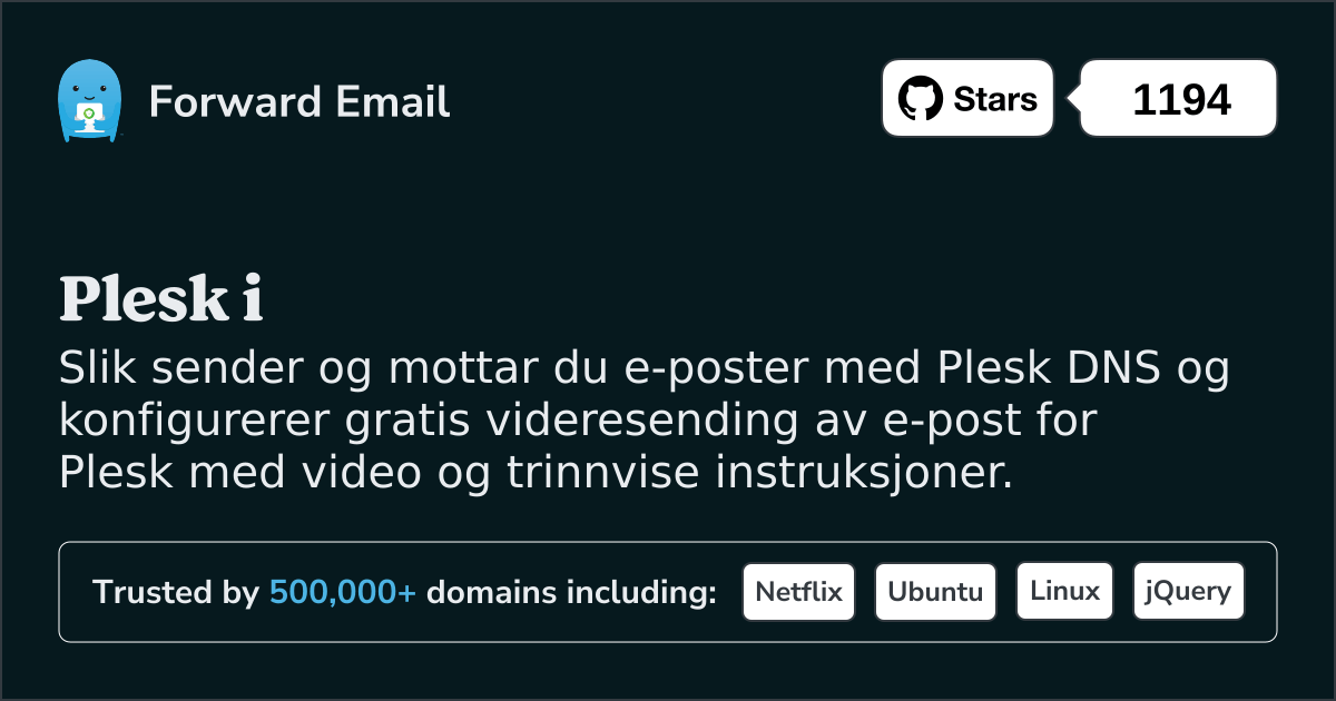 Hvordan sette opp e-post med Plesk