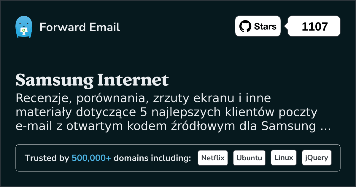 5 najlepszych klientów poczty e-mail Open Source dla Samsung Internet w 2025