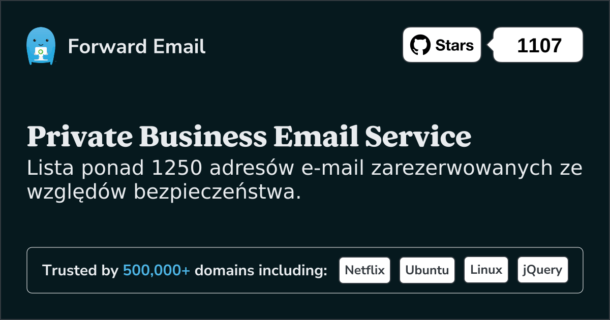 Zarezerwowane adresy e-mail dla administratorów