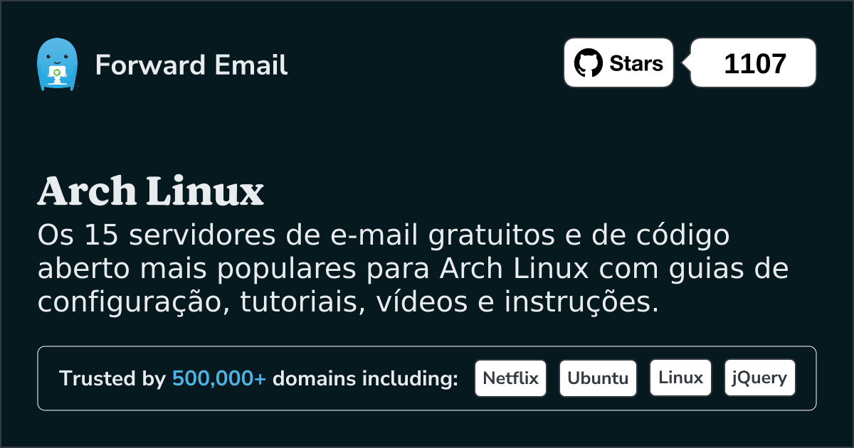 15 servidores de e-mail de código aberto mais populares para Arch Linux em 2025