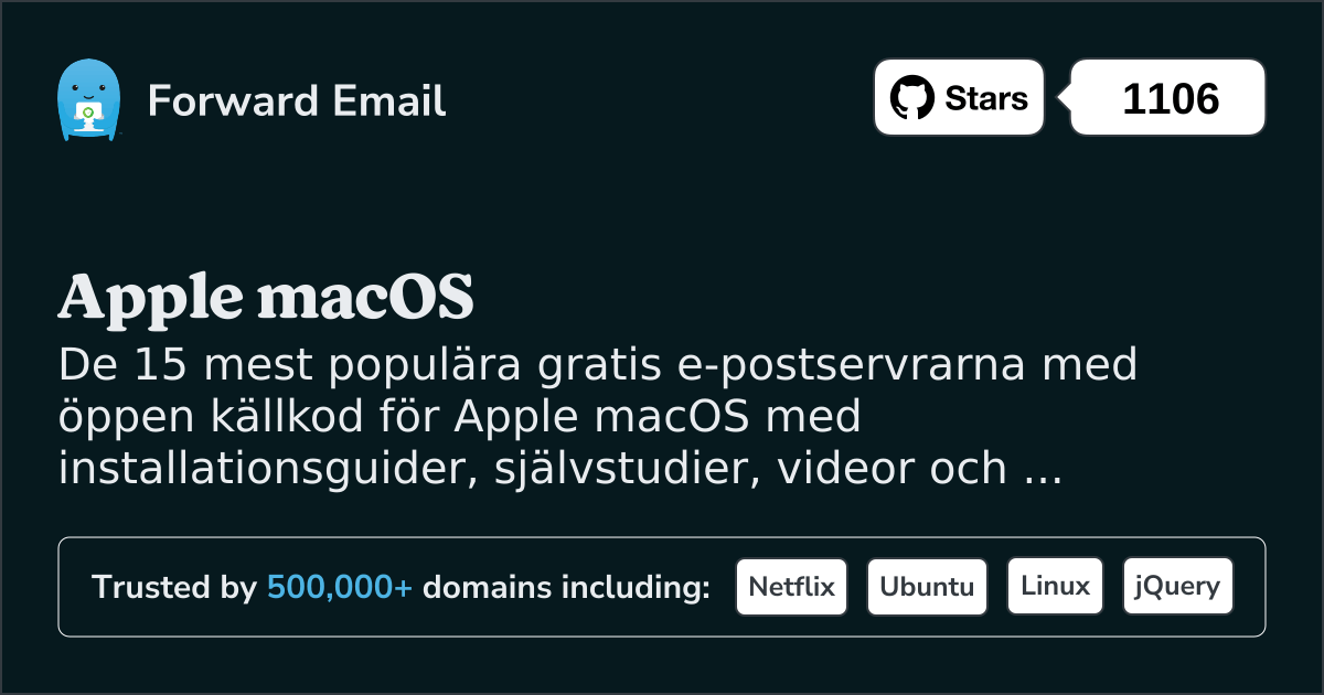 15 mest populära e-postservrar med öppen källkod för Apple macOS 2025