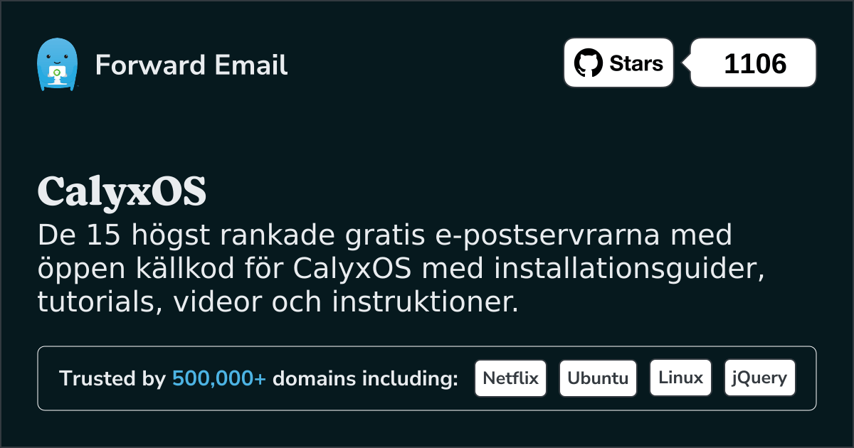 15 högst rankade e-postservrar med öppen källkod för CalyxOS 2025
