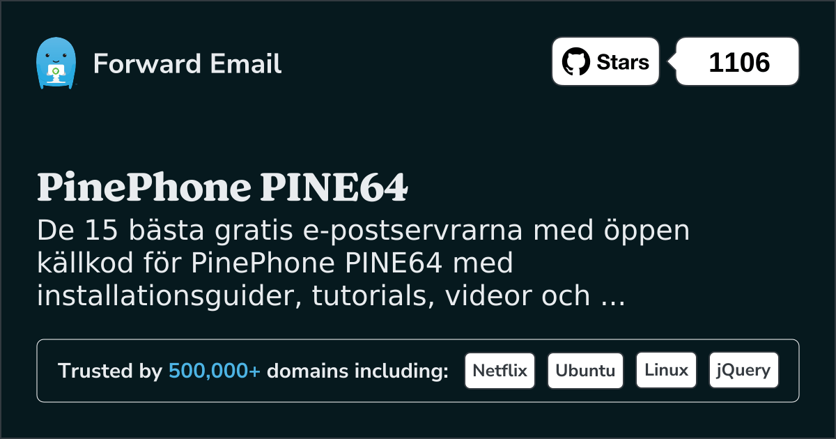 15 bästa e-postservrar med öppen källkod för PinePhone PINE64 2025